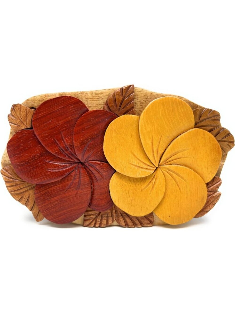 Handcrafted Floral Intarsia Wood Jewelry Box | Unique Trinket Organizer